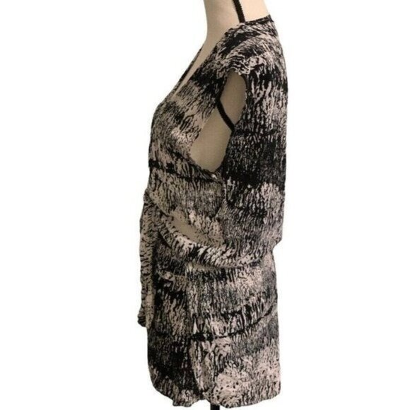 Betro Simone Womens Tie Front Side Split Romper Size L Black White Elastic Waist - Picture 7 of 9